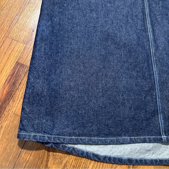 Y2K Moto Blue Denim Maxi Skirt Contrast Embroidery Pocket Womens Plus Size 21/22 - Picture 9 of 16